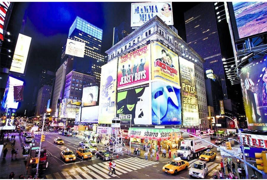Papermoon Fotobehang New York Time Square Vlies 5 banen 250 x 180 cm (5-delig)
