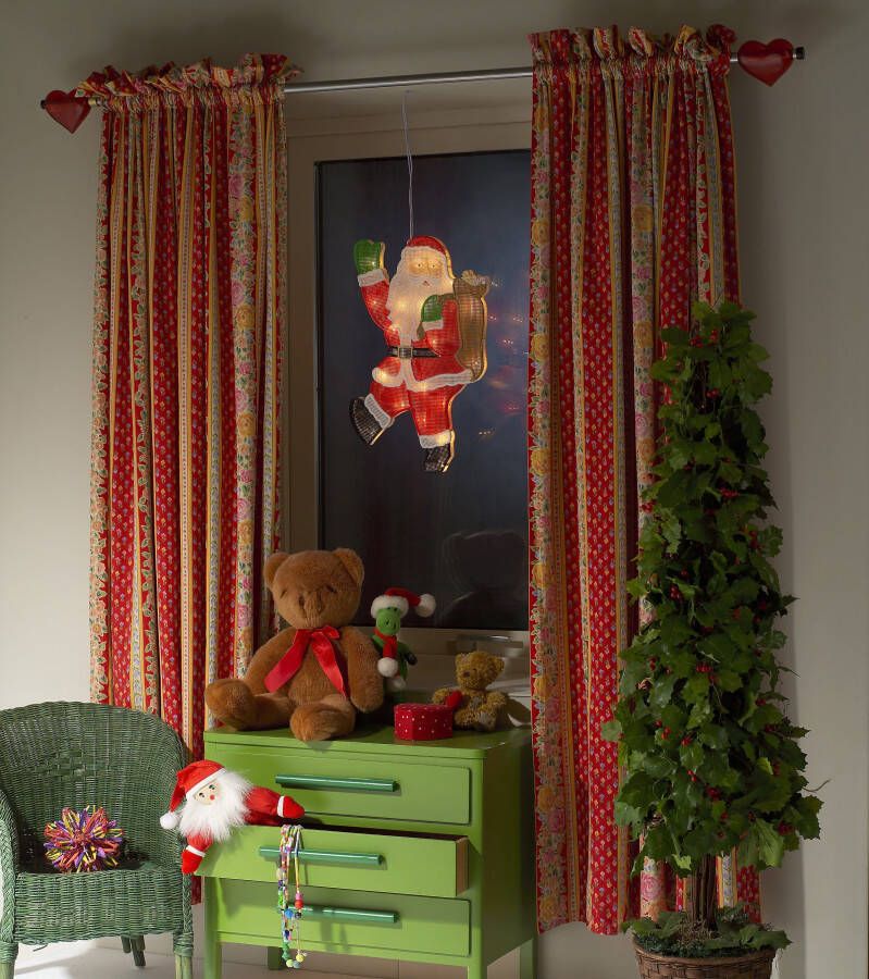 KONSTSMIDE Ledraamdecoratie Kerst versiering Led-raamdecoratie kerstman 20 warmwitte dioden (1 stuk)