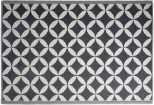 4Goodz Buitenkleed Tuintapijt Outdoor Cirkel Ruit 160x220 cm Zwart