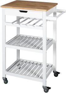 4Goodz Keukentrolley met 1 lade op wielen 40x61x85 cm Wit