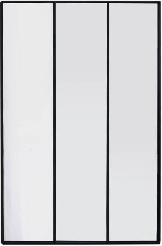 4Goodz Rechthoek Spiegel Raam Drieluik Metaal 75x115x2 cm Zwart