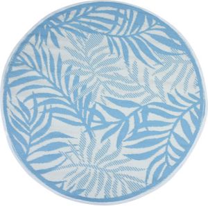 4Goodz Rond Buitenkleed Tuintapijt Vloerkleed Tropical 150 cm Blauw