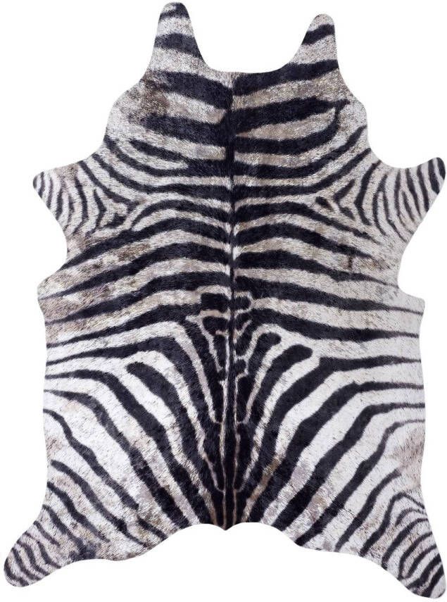 4Goodz Vloerkleed Zebra vacht Polyester 120x158 cm Zwart Wit