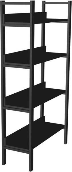 4livingz Retro Boekenkast met 4 planken 30x80x144 cm Zwart Bruin