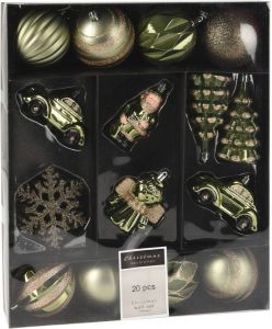 4seasonz 4goodz 20-delige Decoratieve Kunststof Kerstballen Groen