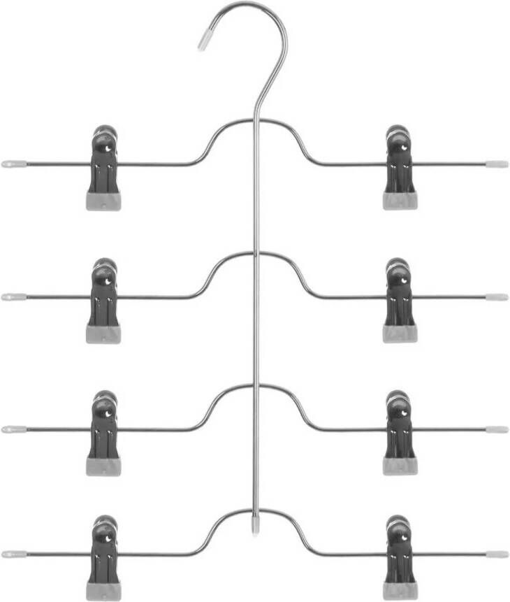 5Five Metalen kledinghanger met clips voor 4 broeken 32 x 38 cm Kledinghangers