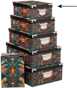 5Five Opbergdoos box 2x Amazone print L32 x B21.5 x H12 cm Stevig karton Amazonbox Opbergbox