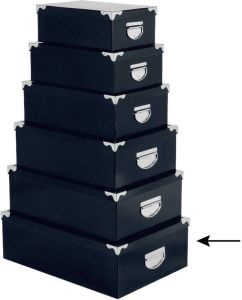 5Five Opbergdoos box 2x donkerblauw L48 x B33.5 x H16 cm Stevig karton Bluebox Opbergbox