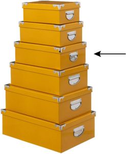 5Five Opbergdoos box 2x geel L36 x B24.5 x H12.5 cm Stevig karton Yellowbox Opbergbox