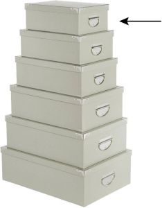 5Five Opbergdoos box 2x lichtgrijs L28 x B19.5 x H11 cm Stevig karton Greybox Opbergbox