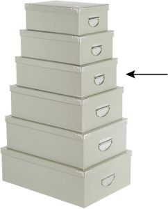 5Five Opbergdoos box 2x lichtgrijs L36 x B24.5 x H12.5 cm Stevig karton Greybox Opbergbox