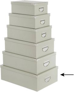 5Five Opbergdoos box 2x lichtgrijs L48 x B33.5 x H16 cm Stevig karton Greybox Opbergbox