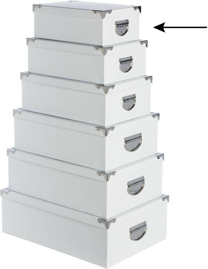 5Five Opbergdoos box 2x wit L28 x B19.5 x H11 cm Stevig karton Whitebox Opbergbox