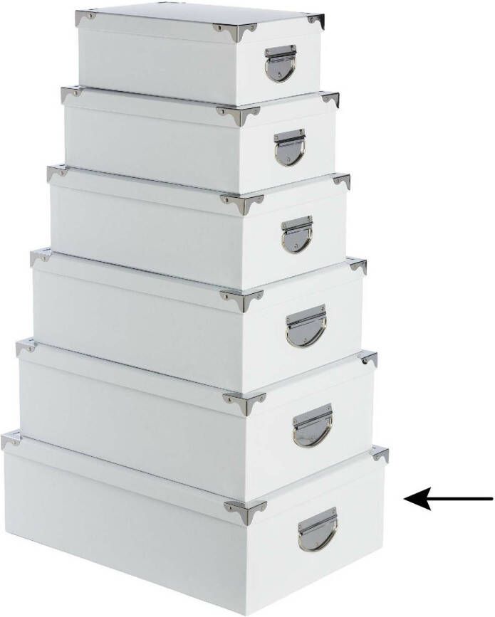 5Five Opbergdoos box 2x wit L48 x B33.5 x H16 cm Stevig karton Whitebox Opbergbox