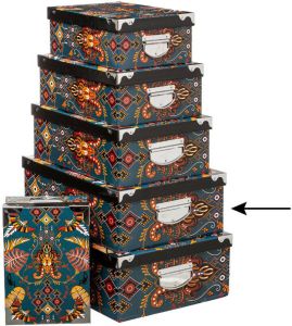 5Five Opbergdoos box 2x Amazone print L44 x B31 x H15 cm Stevig karton Amazonbox Opbergbox