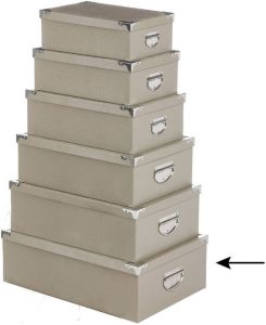 5Five Opbergdoos box beige L48 x B33.5 x H16 cm Stevig karton Crocobox Opbergbox