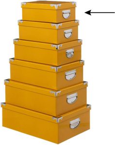 5Five Opbergdoos box 2x geel L28 x B19.5 x H11 cm Stevig karton Yellowbox Opbergbox