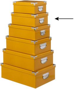 5Five Opbergdoos box geel L32 x B21.5 x H12 cm Stevig karton Yellowbox Opbergbox