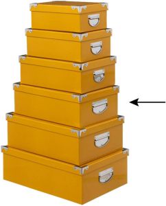 5Five Opbergdoos box 2x geel L40 x B26.5 x H14 cm Stevig karton Yellowbox Opbergbox