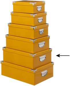 5Five Opbergdoos box geel L44 x B31 x H15 cm Stevig karton Yellowbox Opbergbox