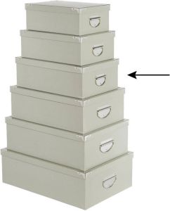 5Five Opbergdoos box lichtgrijs L36 x B24.5 x H12.5 cm Stevig karton Greybox Opbergbox
