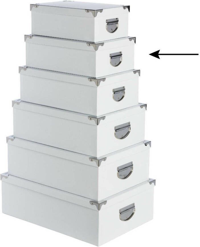 5Five Opbergdoos box 2x wit L32 x B21.5 x H12 cm Stevig karton Whitebox Opbergbox