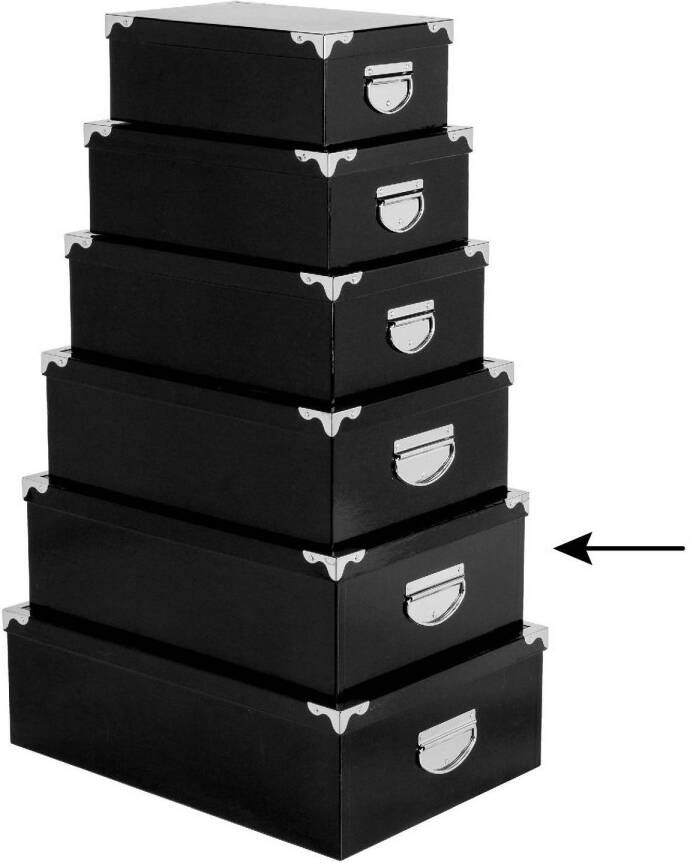 5Five Opbergdoos box zwart L44 x B31 x H15 cm Stevig karton Blackbox Opbergbox