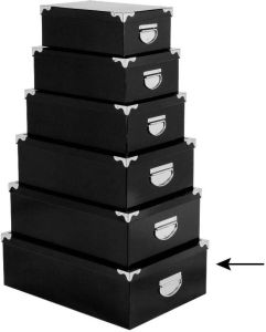 5Five Opbergdoos box zwart L48 x B33.5 x H16 cm Stevig karton Blackbox Opbergbox