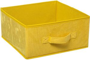 5five Opbergmand kastmand 14 liter geel polyester 31 x 31 x 15 cm Opbergboxen Vakkenkast manden Opbergmanden