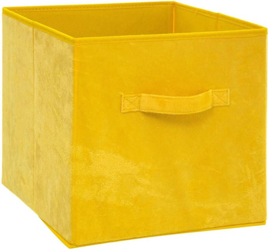 5five Opbergmand kastmand 29 liter geel polyester 31 x 31 x 31 cm Opbergboxen Vakkenkast manden Opbergmanden