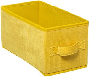 5five Opbergmand kastmand 7 liter geel polyester 31 x 15 x 15 cm Opbergboxen Vakkenkast manden Opbergmanden