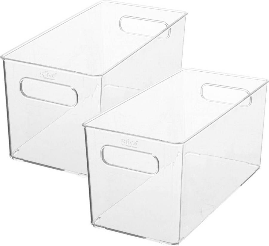 5five Set van 2x stuks creme potjes flesjes make-up houder box 31 x 15 cm van kunststof Nagellak box Make-up box Organizer Opbergbox