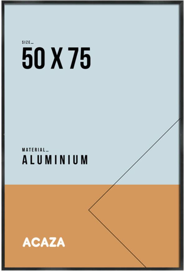 Acaza Aluminium Fotokader Fotolijst met Formaat 50 cm x 75 cm Plexiglas Zwarte Rand