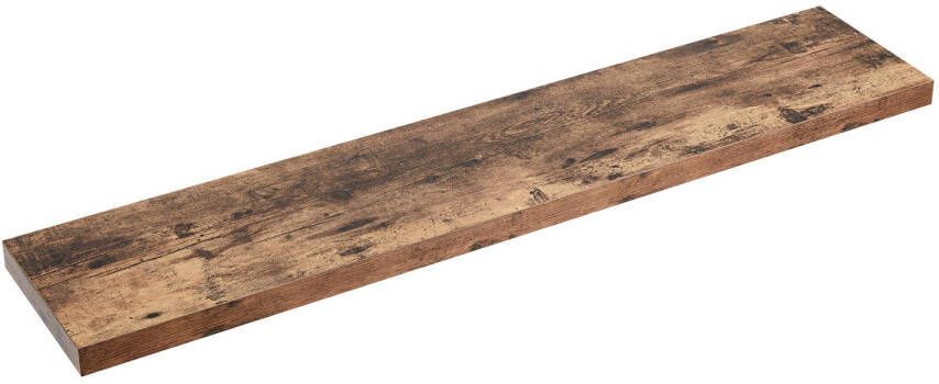 Acaza Boeken Plank van 120 cm lang industrieel design vintage bruin