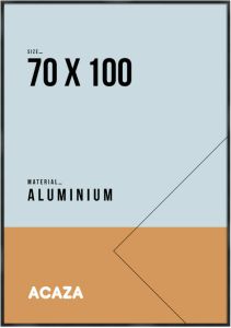 Acaza Fotokader Lijst geschikt voor Foto&apos;s of Posters van 70 cm x 100 cm Aluminium Plexiglas Zwart