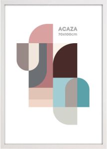Acaza Poster Lijst grote Kader voor Foto&apos;s of Posters van 70 x 100 cm MDF Hout witte Rand