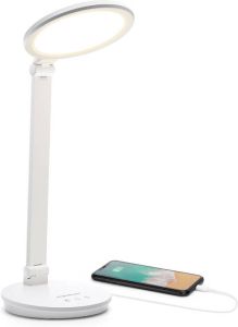 Aigostar 10zik Bureaulamp Led Dimbaar Usb Opladen Touch Control Verstelbaar Leeslamp 8w Wit