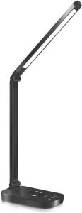 Aigostar Owen Led Bureaulamp Qi Draadloos Opladen Tafellamp Dimbaar Opvouwbaar Smart Touch- Zwart