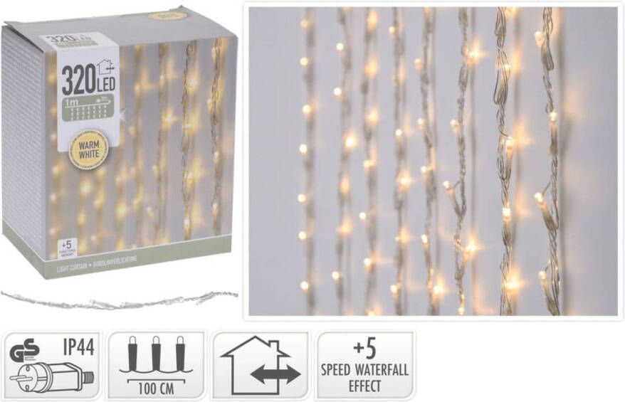 Dobeno DecorativeLighting Gordijnverlichting 320LED 100x200cm warm wit