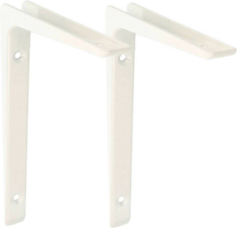 AMIG Plankdrager planksteun 2x aluminium gelakt wit H200 x B150 mm Plankdragers