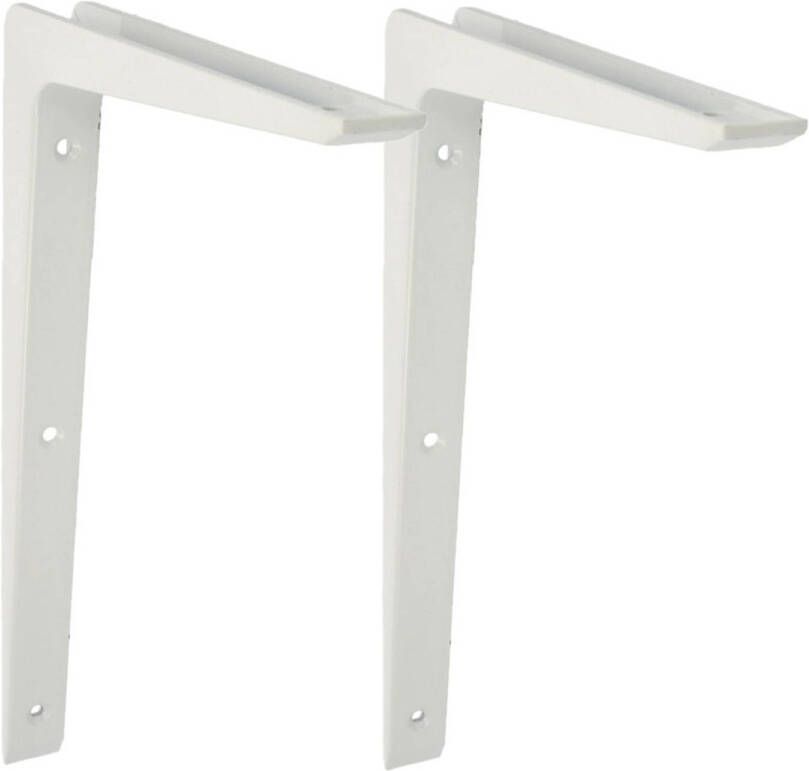 AMIG Plankdrager planksteun 2x aluminium gelakt wit H300 x B200 mm Plankdragers