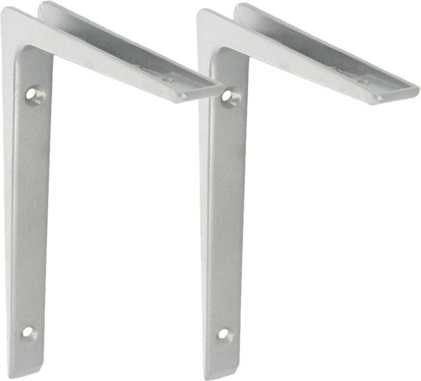 AMIG Plankdrager planksteun 2x aluminium gelakt zilvergrijs H150 x B100 mm Plankdragers
