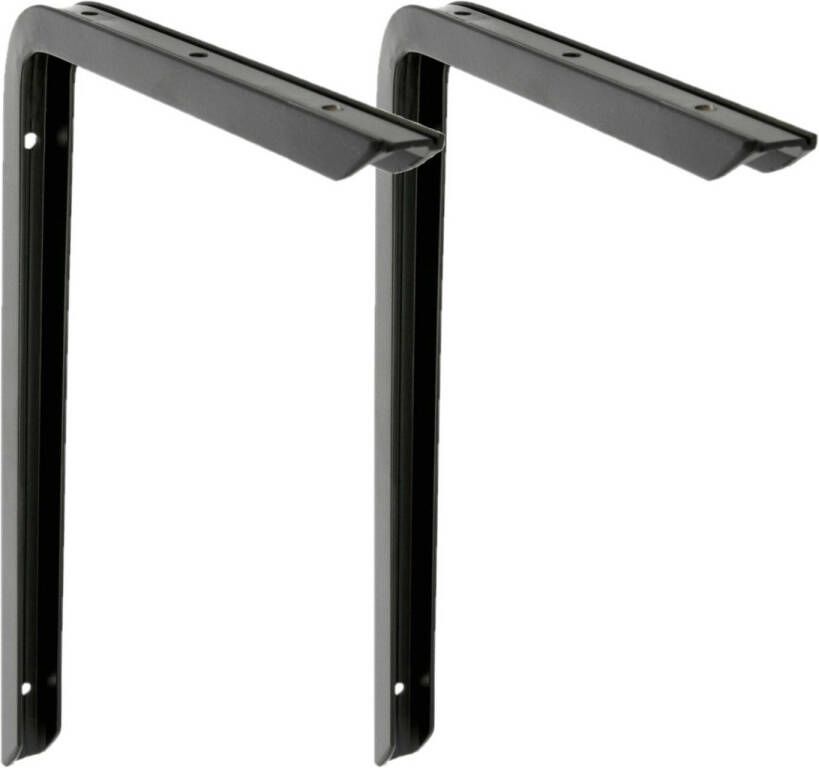 AMIG Plankdrager planksteun 2x aluminium gelakt zwart H350 x B200 mm max gewicht 45 kg Plankdragers