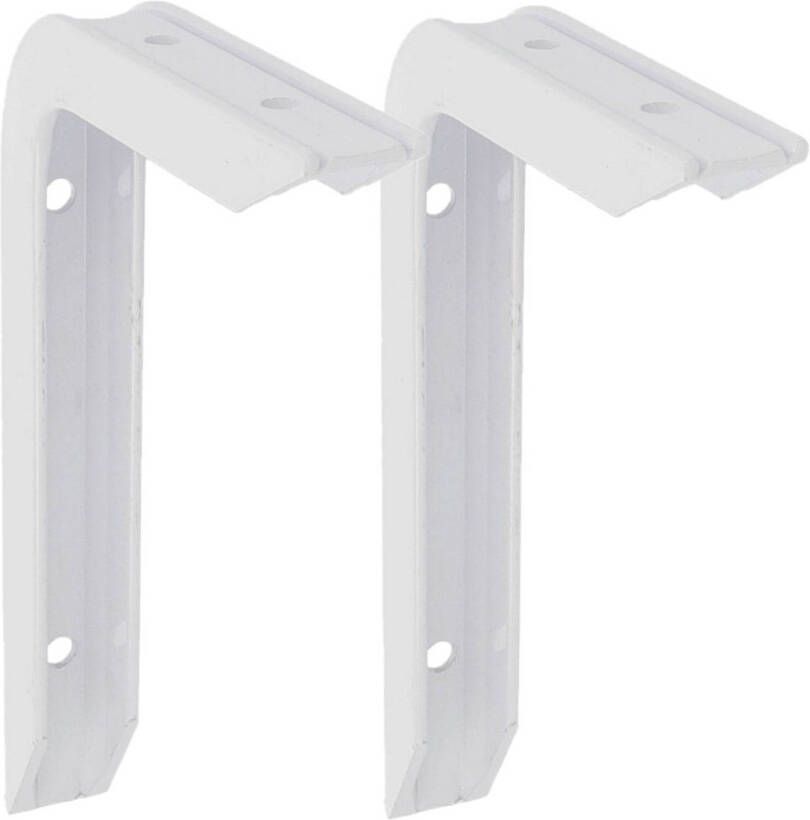 AMIG Plankdrager planksteun van aluminium 2x gelakt wit H150 x B100 mm heavy support Plankdragers