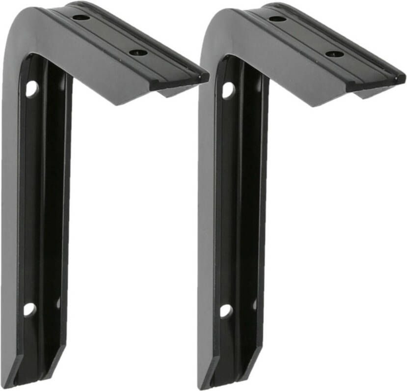 AMIG Plankdrager planksteun van aluminium 2x gelakt zwart H150 x B100 mm heavy support Plankdragers
