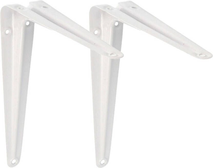 AMIG Plankdrager planksteun van metaal 2x gelakt wit H175 x B150 mm Plankdragers