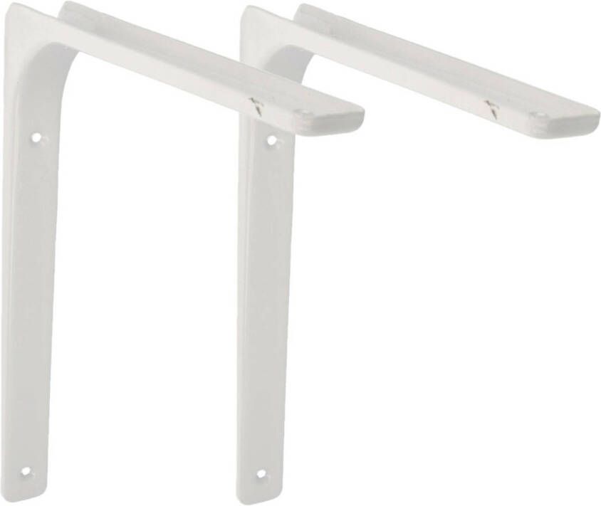 AMIG Plankdrager planksteun van metaal 2x gelakt wit H200 x B250 mm Plankdragers