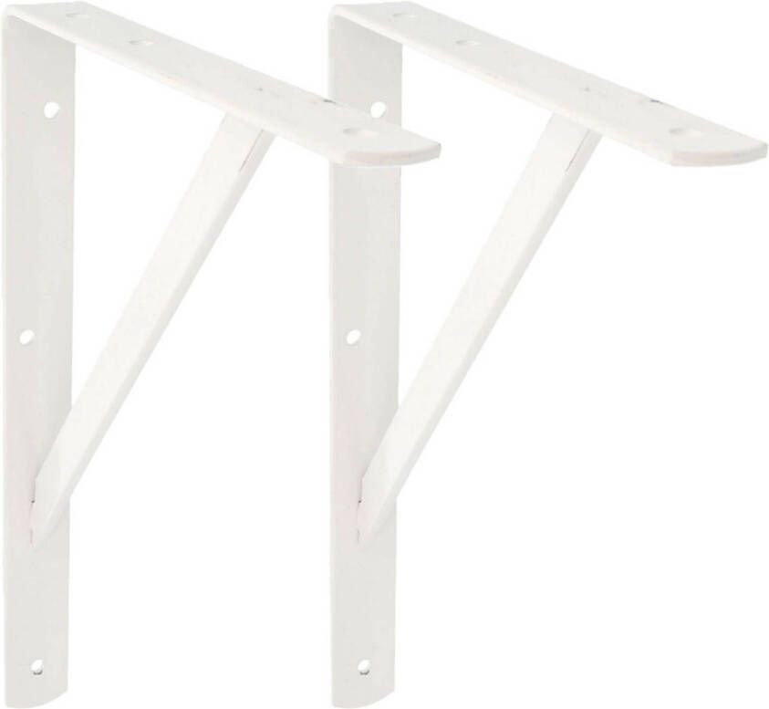 AMIG Plankdrager planksteun van metaal 2x gelakt wit H400 x B275 mm Tot 225 kg Plankdragers