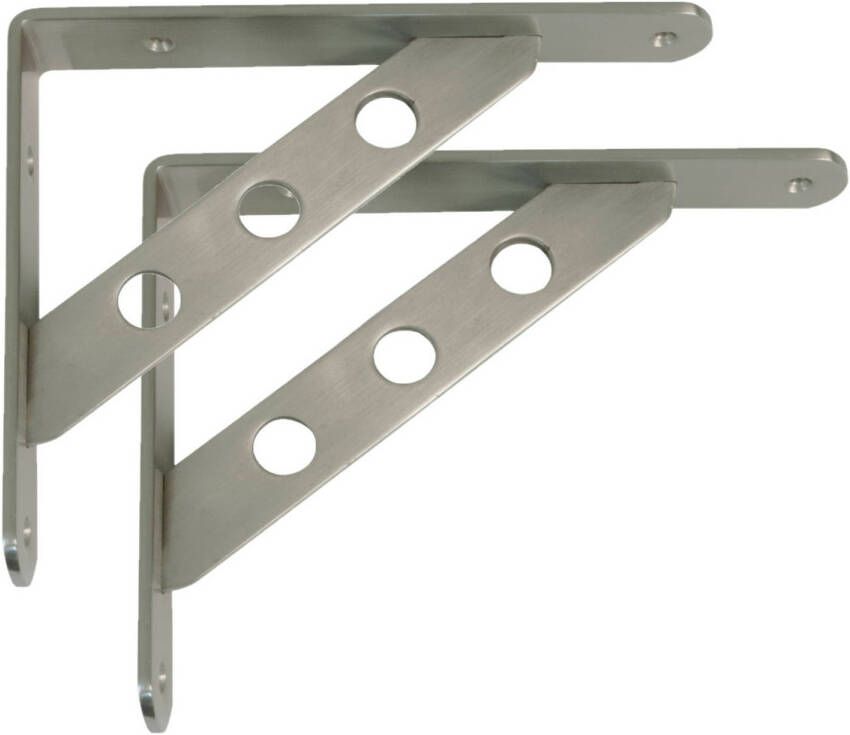 AMIG Plankdrager steun Heavy Support 2x metaal zilver H250 x B195 mm Tot 330 kg Plankdragers