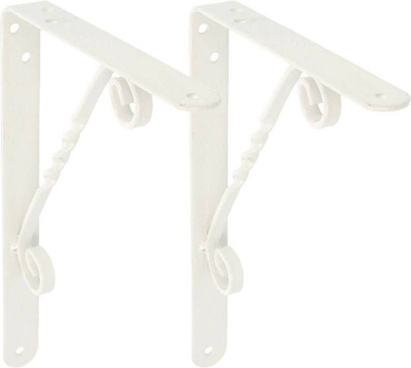 AMIG Plankdrager steun beugel Decoratief 2x metaal wit H150 x B125 mm Tot 145 kg Plankdragers